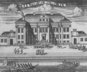 St. Petersburg. Ansicht des Winterpalastes von Peter I., 1716
